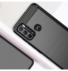 Husa Carcasa spate pentru Motorola Moto G60 , Tpu Carbon Design, Neagra