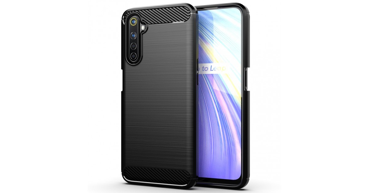 Husa Carcasa spate pentru Realme 6 Pro , Tpu Carbon Design, Neagra