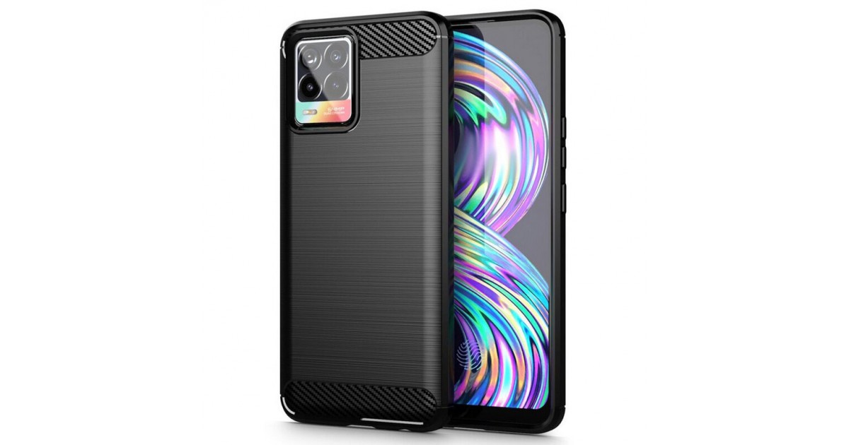 Husa Carcasa spate pentru Realme 8 4G / 8 Pro 4G , Tpu Carbon Design, Neagra