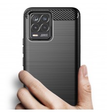 Husa Carcasa spate pentru Realme 8 4G / 8 Pro 4G , Tpu Carbon Design, Neagra