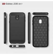 Husa Carcasa spate pentru Samsung Galaxy J3 2017 , Tpu Carbon Design, Neagra