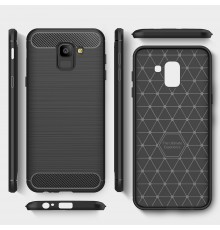 Husa Carcasa spate pentru Samsung Galaxy J6 2018 , Tpu Carbon Design, Neagra