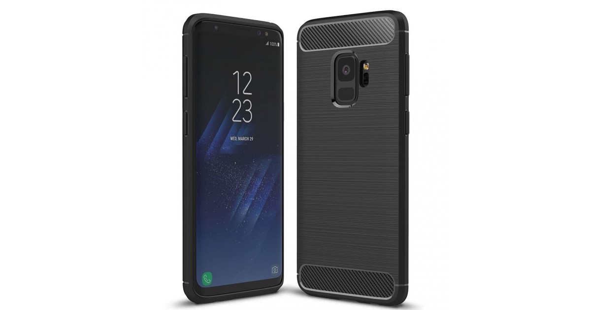 Husa Carcasa spate pentru Samsung Galaxy S9 , Tpu Carbon Design, Neagra