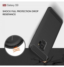 Husa Carcasa spate pentru Samsung Galaxy S9 , Tpu Carbon Design, Neagra