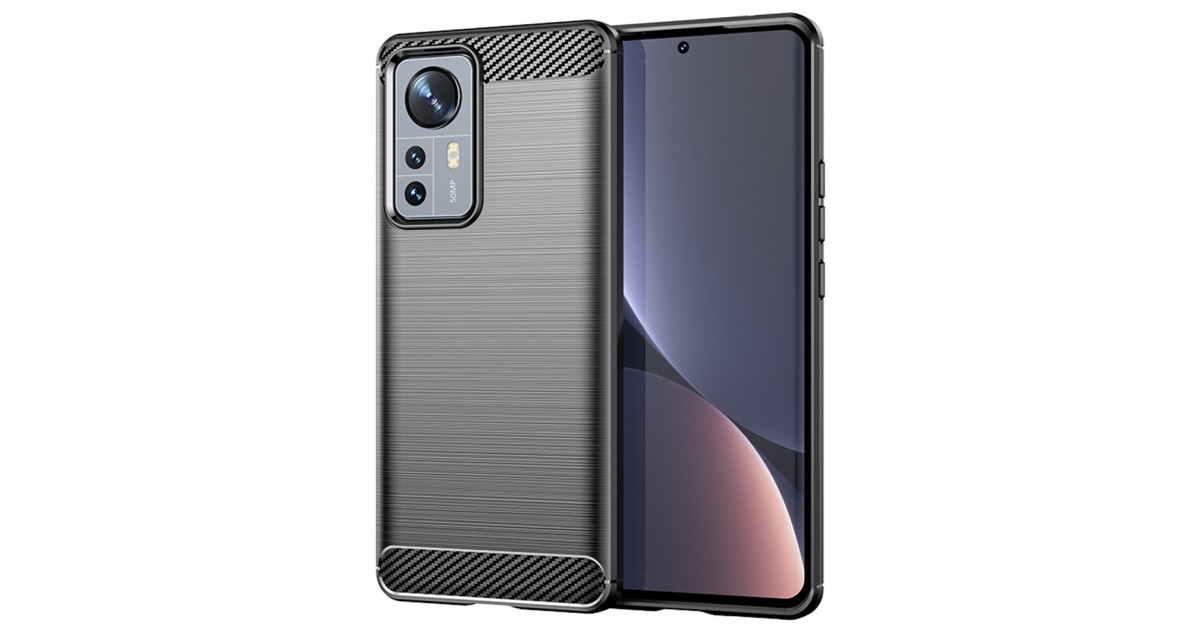 Husa Carcasa spate pentru Xiaomi 12 , Tpu Carbon Design, Neagra