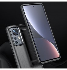 Husa Carcasa spate pentru Xiaomi 12 , Tpu Carbon Design, Neagra