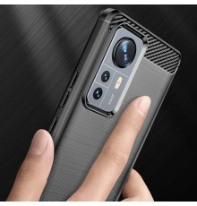 Husa Carcasa spate pentru Xiaomi 12 , Tpu Carbon Design, Neagra