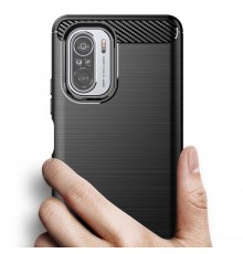 Husa Carcasa spate pentru Xiaomi Poco F3 , Tpu Carbon Design, Neagra