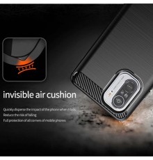 Husa Carcasa spate pentru Xiaomi Poco F3 , Tpu Carbon Design, Neagra