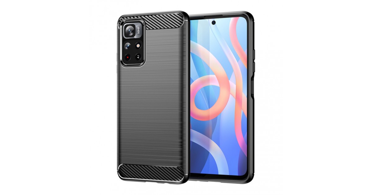 Husa Carcasa spate pentru Xiaomi Poco M4 Pro 5G , Tpu Carbon Design, Neagra