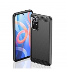 Husa Carcasa spate pentru Xiaomi Poco M4 Pro 5G , Tpu Carbon Design, Neagra