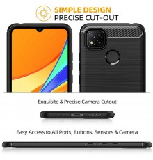 Husa Carcasa spate pentru Xiaomi Redmi 9C / Redmi 9C NFC , Tpu Carbon Design, Neagra