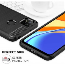 Husa Carcasa spate pentru Xiaomi Redmi 9C / Redmi 9C NFC , Tpu Carbon Design, Neagra