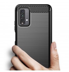 Husa Carcasa spate pentru Xiaomi Redmi 9T , Tpu Carbon Design, Neagra