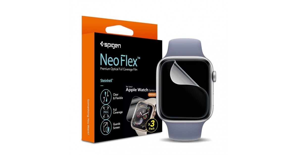 [Pachet 3x] Folie Apple Watch 4 / 5 / 6 / SE (40mm / 41mm), Neo Flex Spigen - Clear