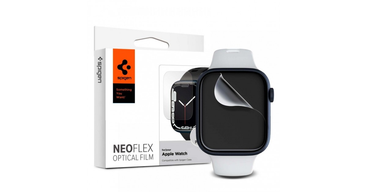 [Pachet 3x] Folie Apple Watch 7 (45mm), Neo Flex Spigen - Clear