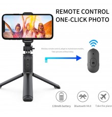 Selfie stick tip trepied cu telecomanda Bluetooth, 101cm, Techsuit S7 - Alb