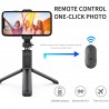 Selfie stick tip trepied cu telecomanda Bluetooth, 101cm, Techsuit S7 - Alb