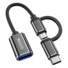 Adaptor 2in1 Type-C si Micro USB la USB 3.0, 5Gbps, (GS02), Yesido - Negru