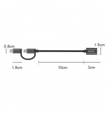 Adaptor 2in1 Type-C si Micro USB la USB 3.0, 5Gbps, (GS02), Yesido - Negru