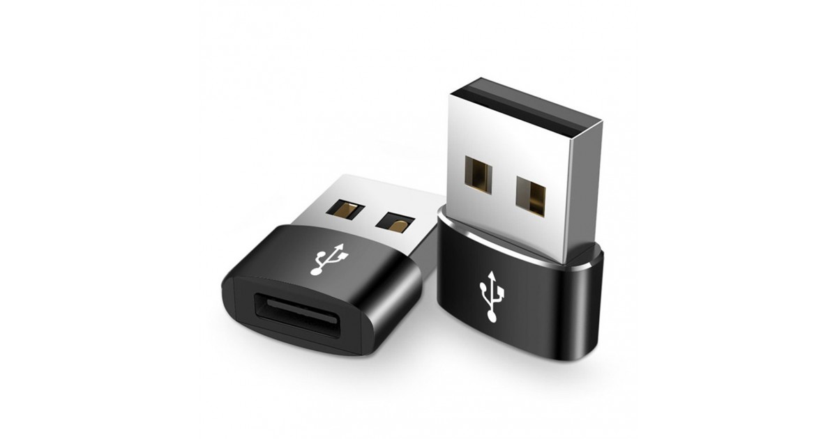 Adaptor USB la Type-C, Techsuit - Negru