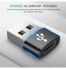 Adaptor USB la Type-C, Techsuit - Negru