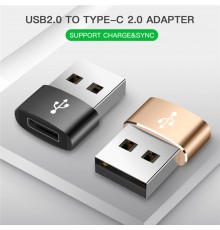 Adaptor USB la Type-C, Techsuit - Negru