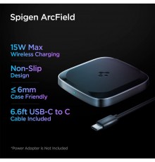 Incarcator Wireless 15W, QC 3.0, Spigen (PF2004) - Negru