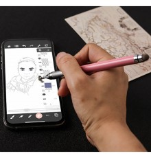 Stylus Pen Universal, IOS, Android, Techsuit JC03 - Negru