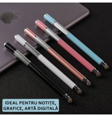 Stylus Pen Universal, IOS, Android, Techsuit JC03 - Alb