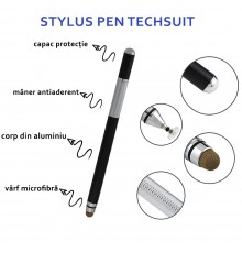 Stylus Pen Universal, IOS, Android, Techsuit JC03 - Alb