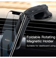 Suport Auto cu Prindere Magnetica si Rotire 360°, pentru Bord, Yesido C107 - Negru