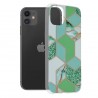 Husa Carcasa Spate pentru iPhone 11 - Marble Design, Hexagoane Verzi