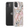 Husa Carcasa Spate pentru iPhone 11 - Marble Design, Hexagoane Roz