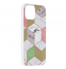 Husa Carcasa Spate pentru iPhone 12 - Marble Design, Hexagoane Violet
