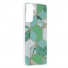 Husa Carcasa Spate pentru Samsung Galaxy S21 Plus - Marble Design, Hexagoane Verzi