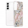 Husa Carcasa Spate pentru Samsung Galaxy S22 - Marble Design, Hexagoane Roz