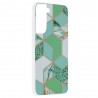 Husa Carcasa Spate pentru Samsung Galaxy S22 Plus - Marble Design, Hexagoane Verzi