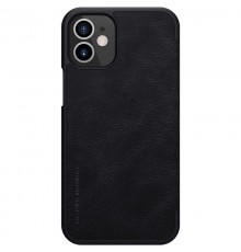 Husa Flip tip carte iPhone 12 Mini - Qin Leather, Nillkin, Neagra