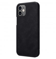 Husa Flip tip carte iPhone 12 Mini - Qin Leather, Nillkin, Neagra