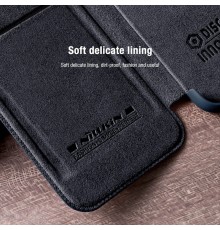 Husa Flip tip carte Samsung Galaxy S22 Plus - Qin Leather, Nillkin, Neagra