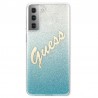 Husa carcasa spate Guess Glitter Gradient Script, Samsung Galaxy S21 / S21 5G, Albastra