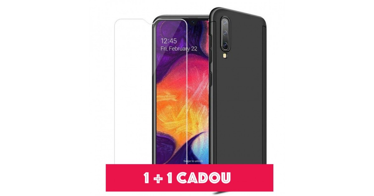 [1 + 1 Cadou] - Husa 360 Protectie Totala Fata Spate pentru Samsung Galaxy A30s / A50 / A50s , Neagra