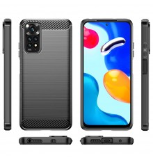 Husa Carcasa spate pentru Xiaomi Redmi Note 11 / Redmi Note 11S , Tpu Carbon Design, Neagra