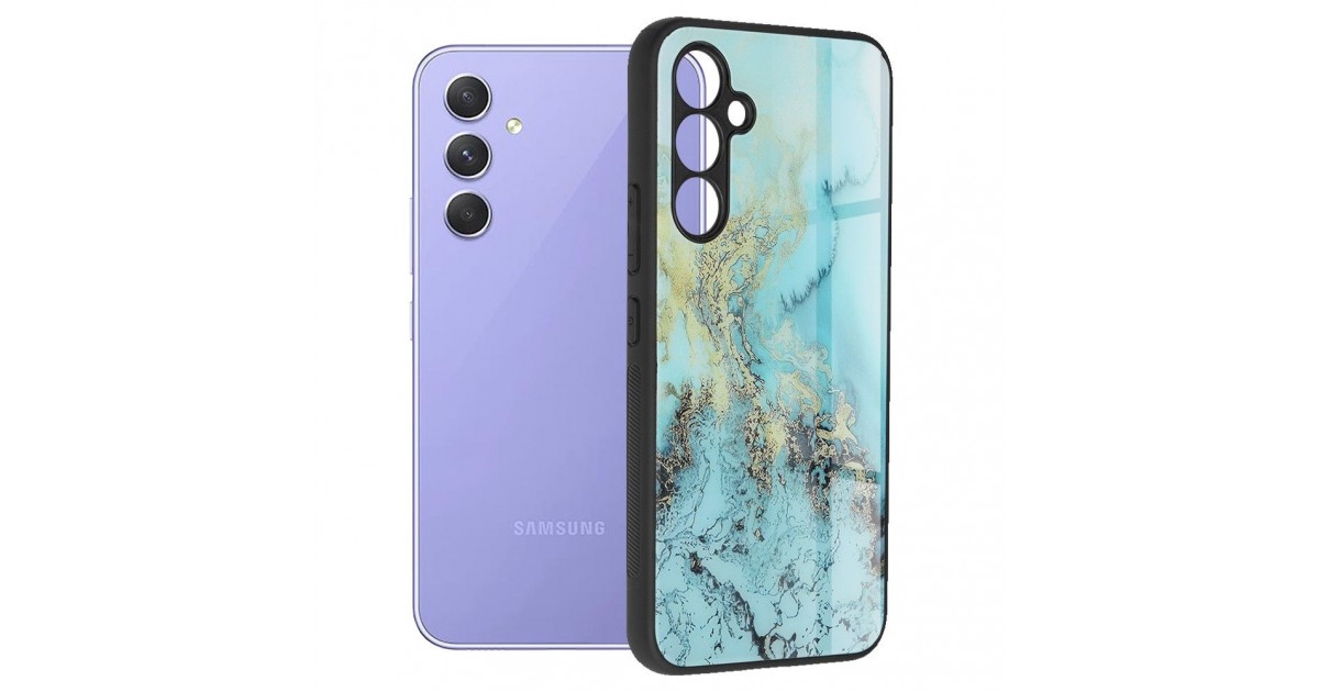 Husa carcasa Spate pentru Samsung Galaxy A54 - Techsuit Glaze Glass Series - Blue Ocean