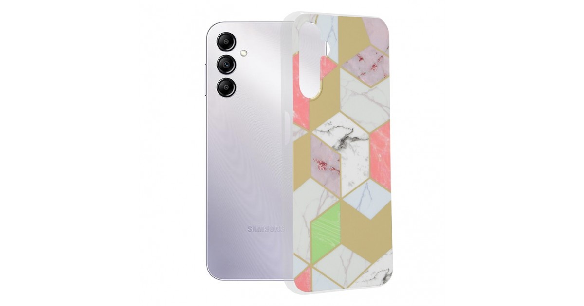 Husa pentru Samsung Galaxy A14 4G / A14 5G - Techsuit Marble Series - Purple Hex