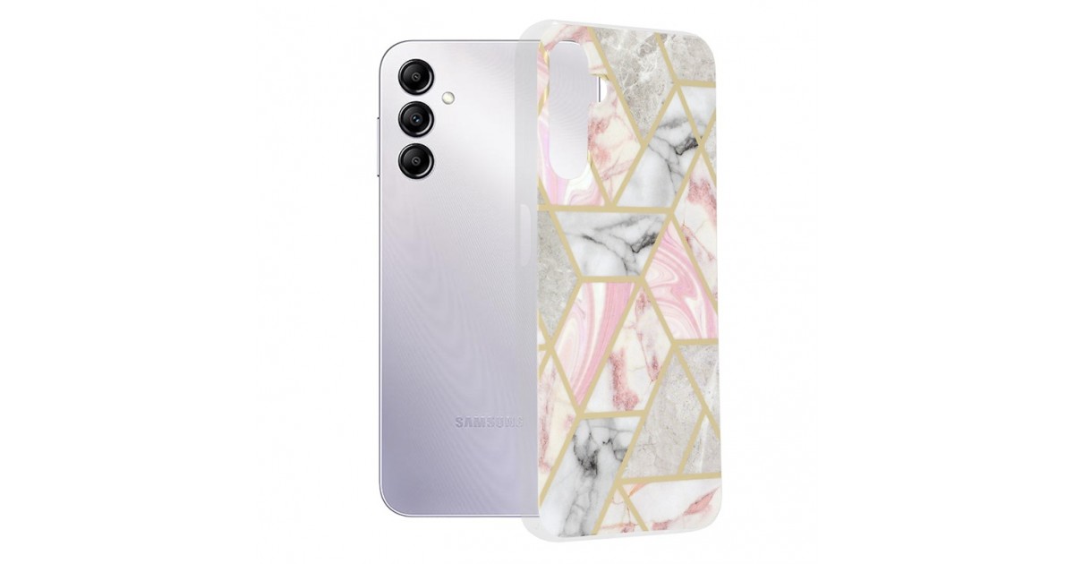 Husa pentru Samsung Galaxy A14 4G / A14 5G - Techsuit Marble Series - Pink Hex