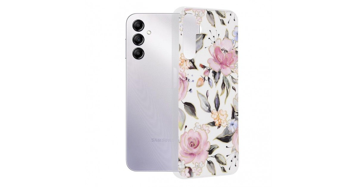 Husa pentru Samsung Galaxy A14 4G / A14 5G - Techsuit Marble Series - Chloe White