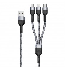 Cablu de Date USB la Lightning, 2 x Type-C, Micro-USB 3.5A, 1.2m - Baseus (CA1T4-B01) - Black