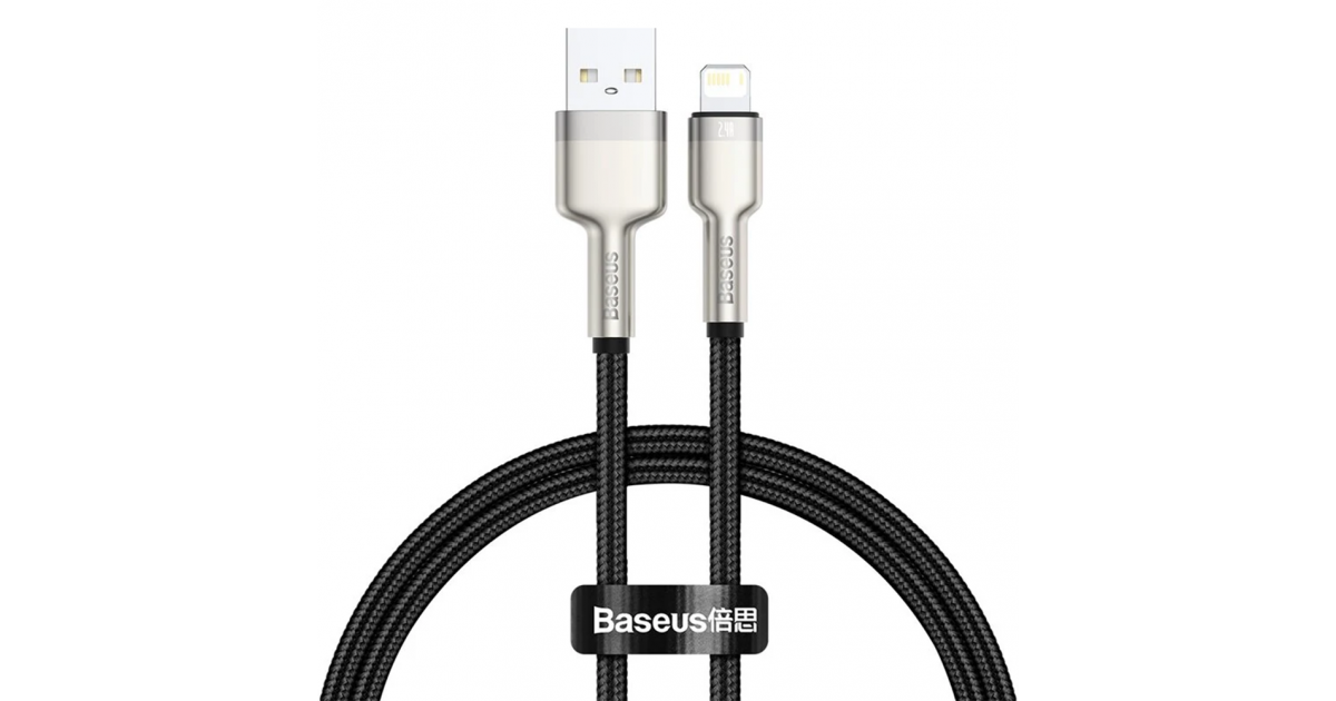 Cablu de Date USB la Lightning 2.4A, 2m - Baseus Cafule (CALJK-B01) - Black